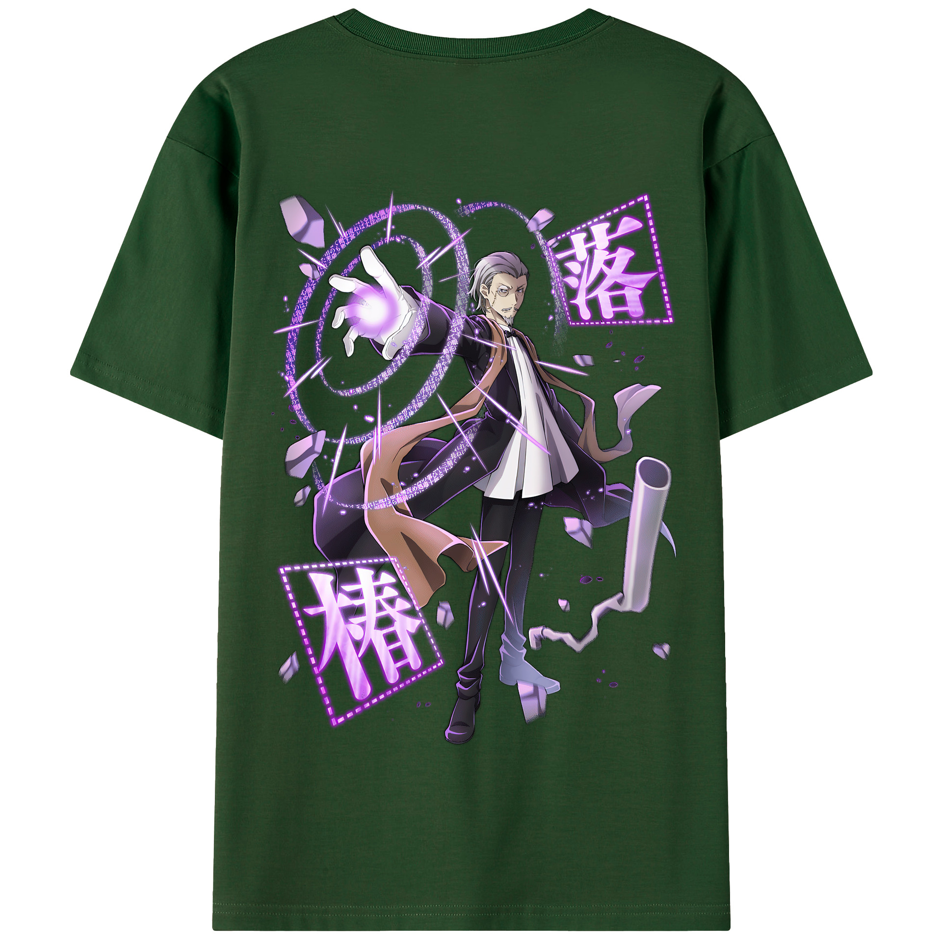 （画像用） 文豪ストレイドッグス Bungo Stray Dogs 綿100％半袖Tシャツ（背面プリント）